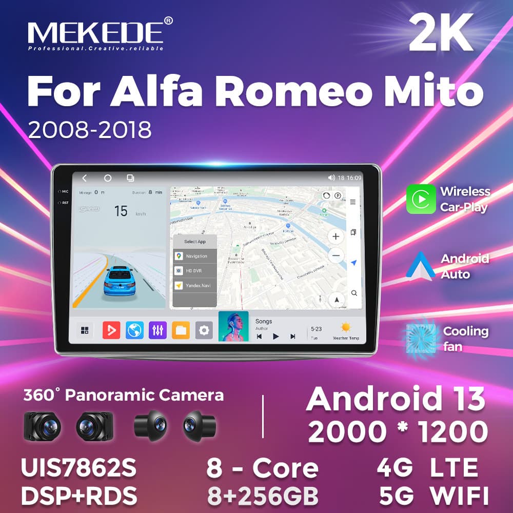 For Alfa Romeo Mito 2008-2018 Alfa Giulietta Romeo Android Navigation