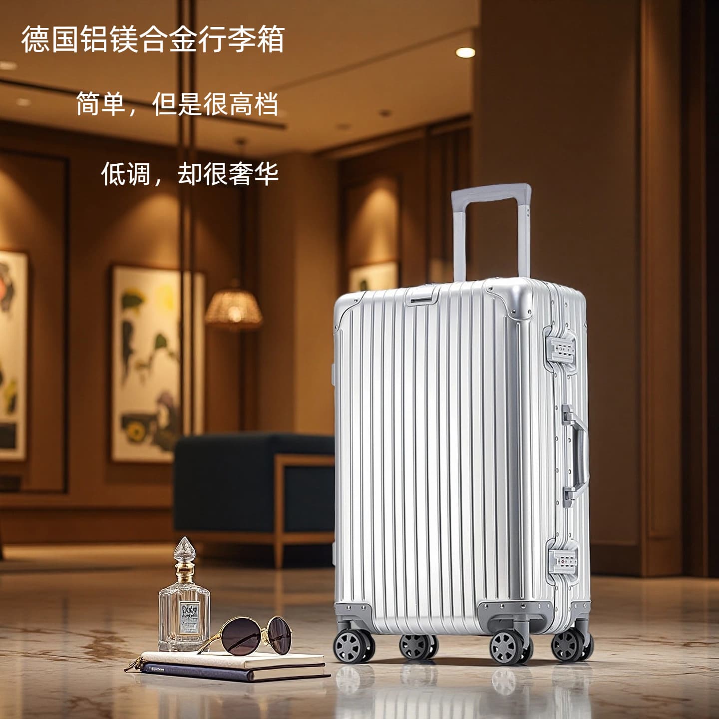20-inch German Full Aluminum-Magnesium Alloy Carry-On Luggage for Men and Women Business Suitcase Custom High-End Gift Trolley Case Wholesale