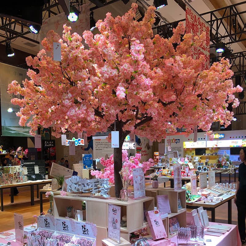 Artificial Cherry Blossom Tree Large Fake Tree Peach Blossom Tree Living Room Spring Festival Decoration Ornament Internet Celebrity Hotel Mall Wishing Tree
