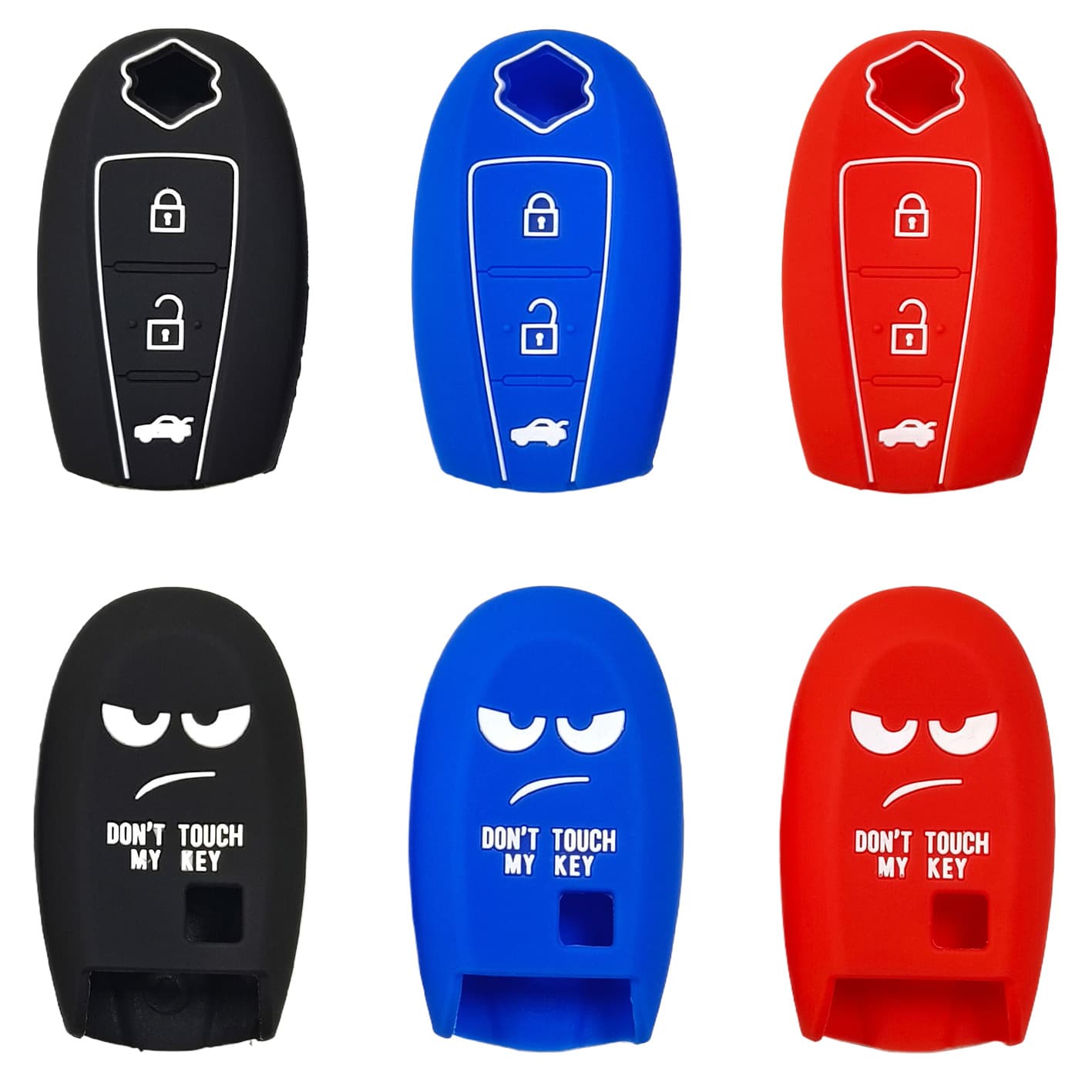 Silicone Key Case Cover for Suzuki S-Cross Vitara Remote Key 3-Button Half Wrap No Logo