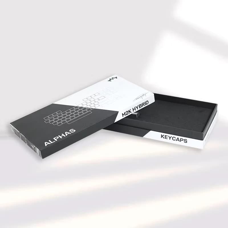 Wholesale custom printed luxury black cardboard packaging box with logo, two-piece lid and base,