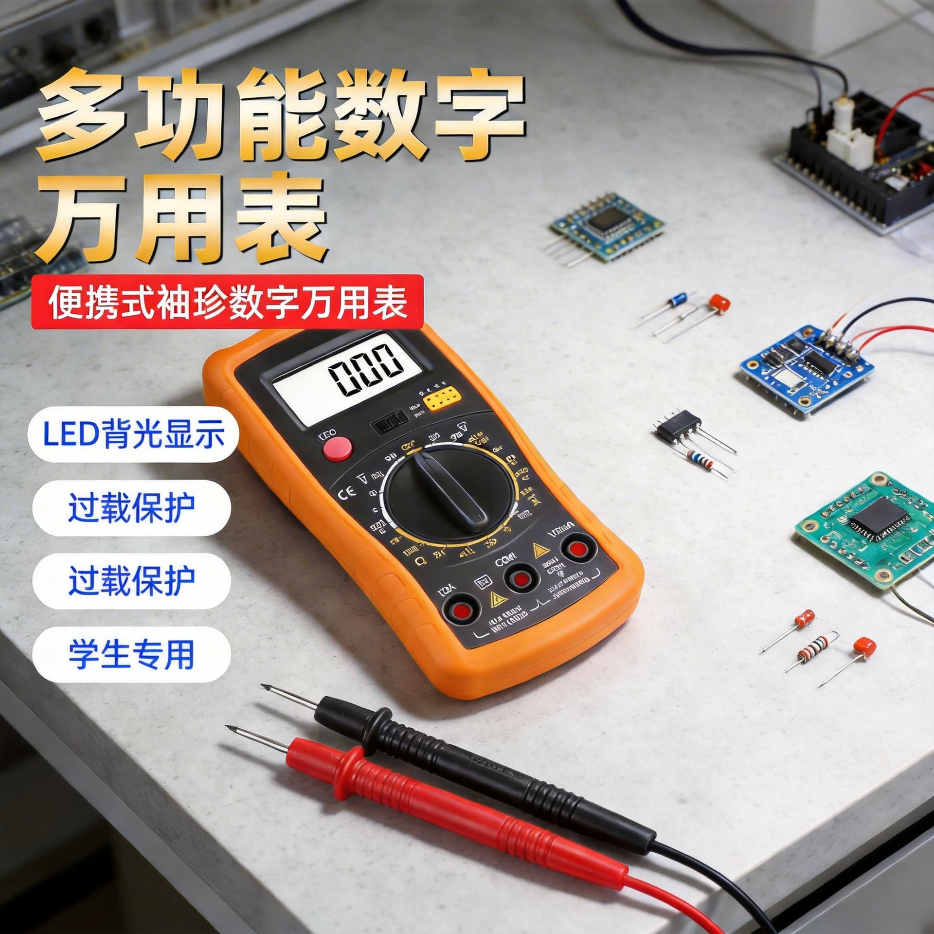 Multifunctional Digital Multimeter 830 with LED Display AC Current Test Meter Student Multimeter