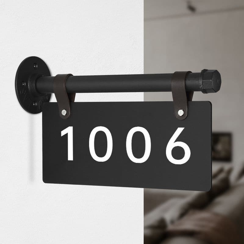 Acrylic Double-sided Side-hanging Sign Door Number Plate Hotel Restaurant Metal Bracket Plate Room Number Plate Notice Sign Production