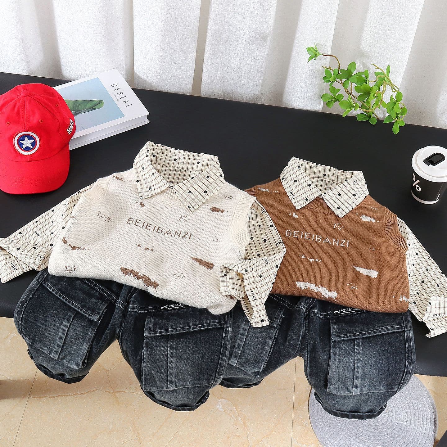 Spring and autumn fashion sports suit for small and medium-sized children 3-5 years old 1 handsome baby versatile long-sleeved three-piece trendy set