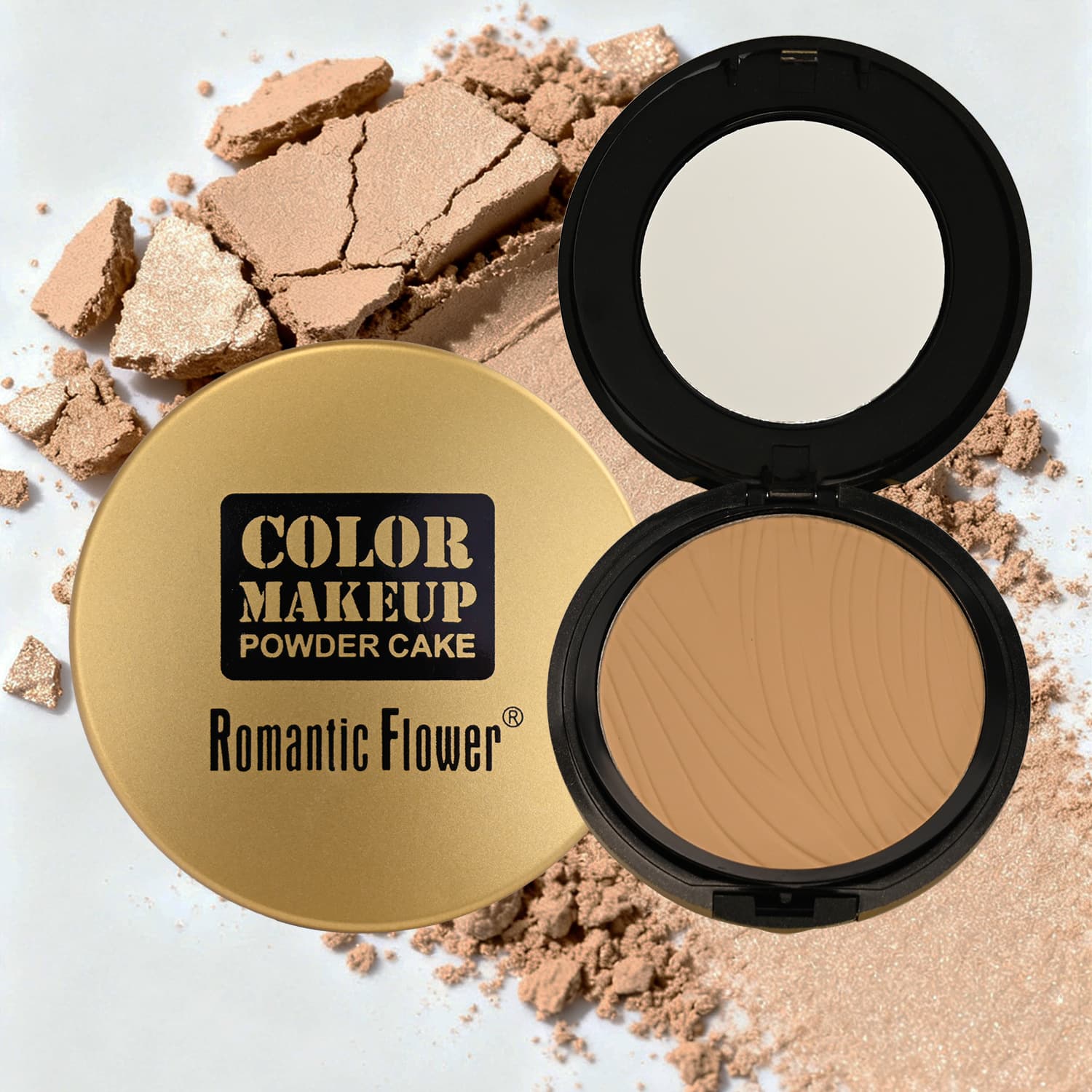 Cross-border Export 6-Color Powder Foundation Matte Waterproof Oil-Control Full Coverage Face Makeup Concealer Contour Pressed Powder