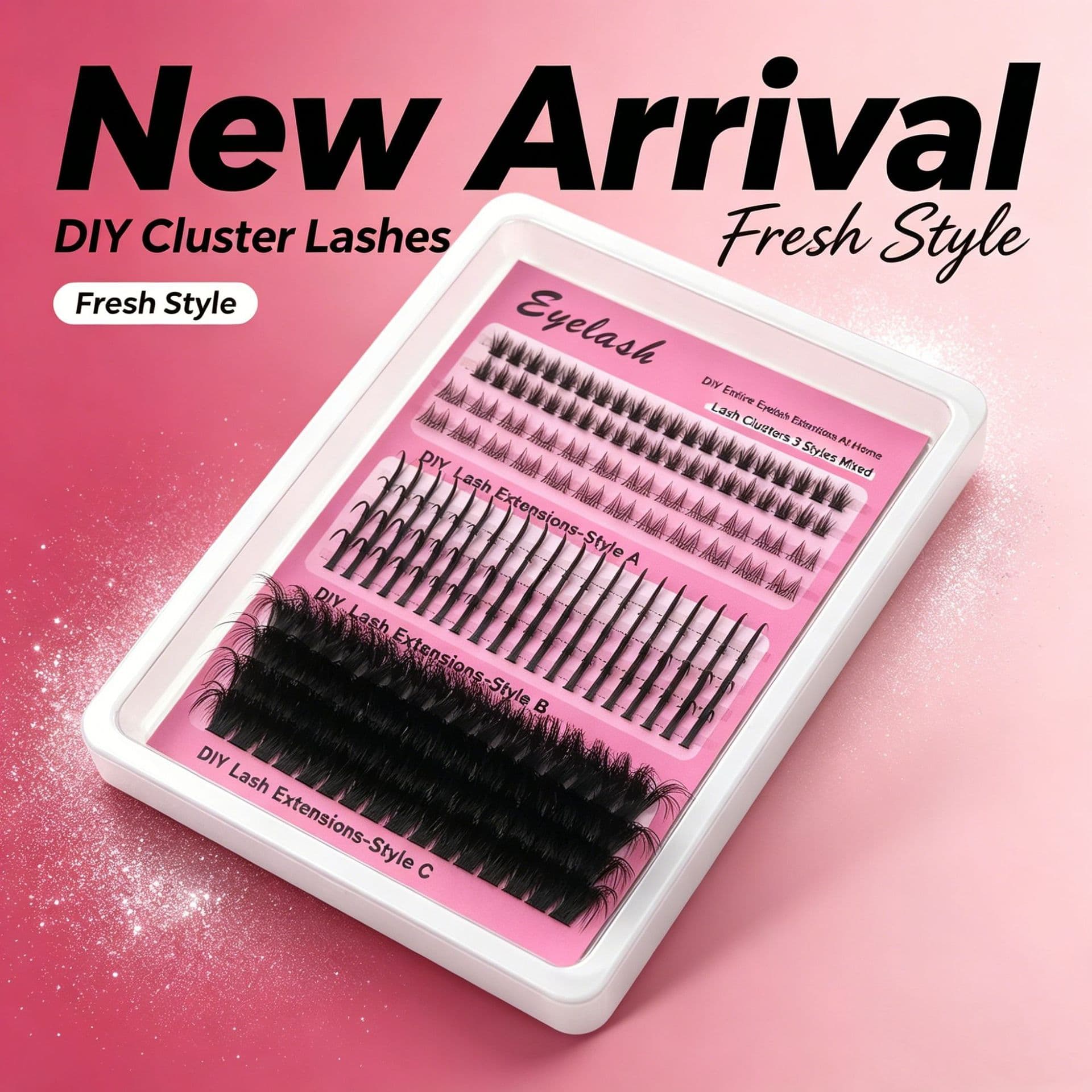 Cross-border DIY Self-lash Extension Bottom Spike Cluster Lashes Thick Curled Segmented Lashes