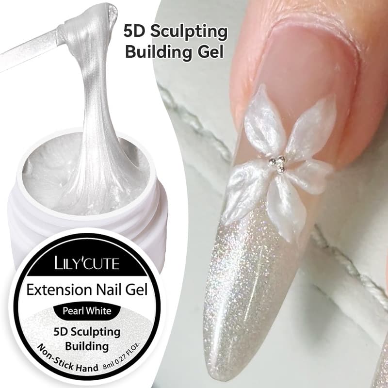 LILY'CUTE's new non-stick satin carved glue gummy texture ice flower style no-wash canned carved glue