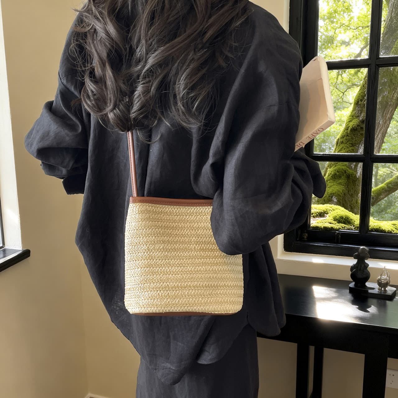 Colorful Beach Bag, Woven Bucket Bag, Fashionable and Versatile, Shoulder and Crossbody Bag for Spring and Summer