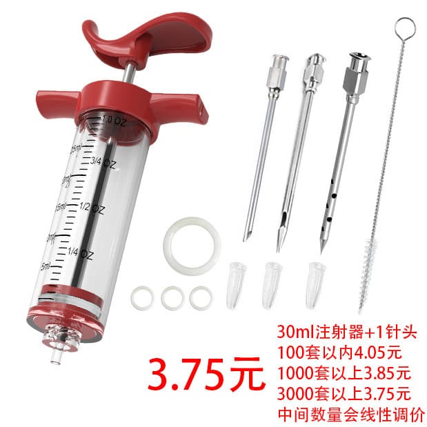 Barbecue injector, seasoning injector, turkey needle, marinade injector, sauce injection needle, flavor injector.