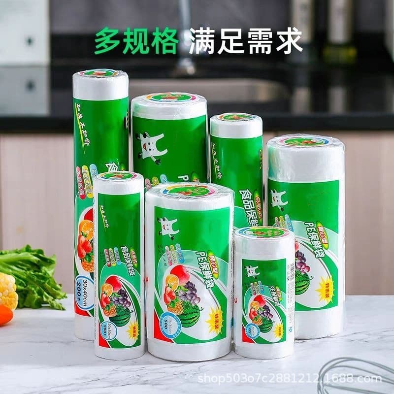 Kitchen Food Grade Plastic Storage Bags Handheld Thickened Large Medium Small Size Food Packaging Bags Roll