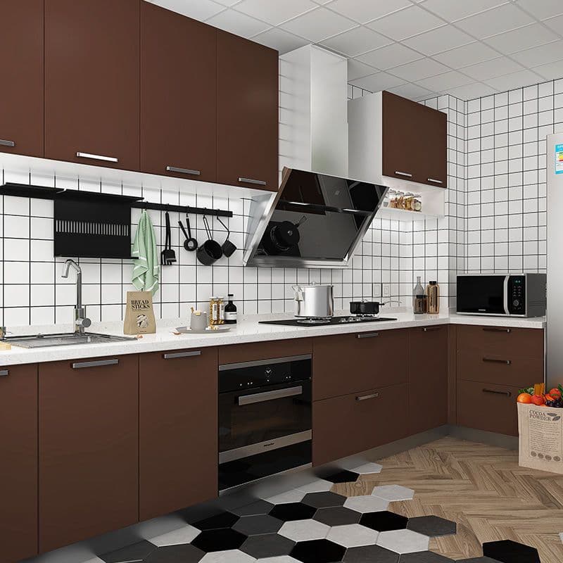 Self-Adhesive Cabinet High-Gloss Sticker Furniture Renovation Wardrobe Film Desk Top Color Change Cabinet Door Kitchen Thick Oil and Water Resistant