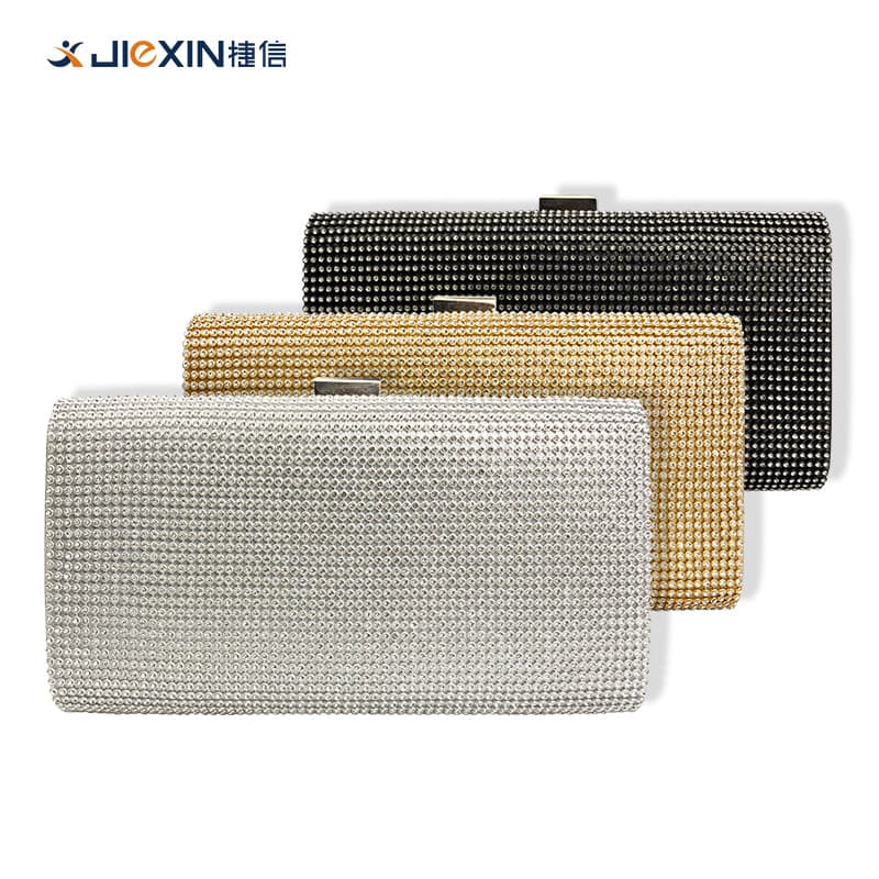Evening bag, alloy bag, cross-border clutch bag, diamond rhinestone-encrusted evening bag, shiny full diamond shoulder three-dimensional bag