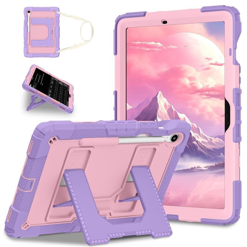 Suitable for Samsung Tab S10Lite Tablet Case S9Fes10Fe Anti-Fall Bracket 11inch Full-Coverage Shoulder Strap Protective Case