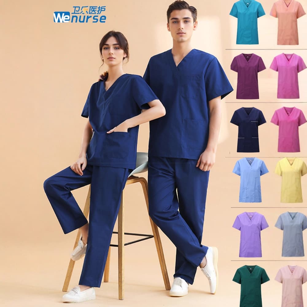 Medical Scrubs Uniform Set Nurse Scrub Set Salon Work Wear