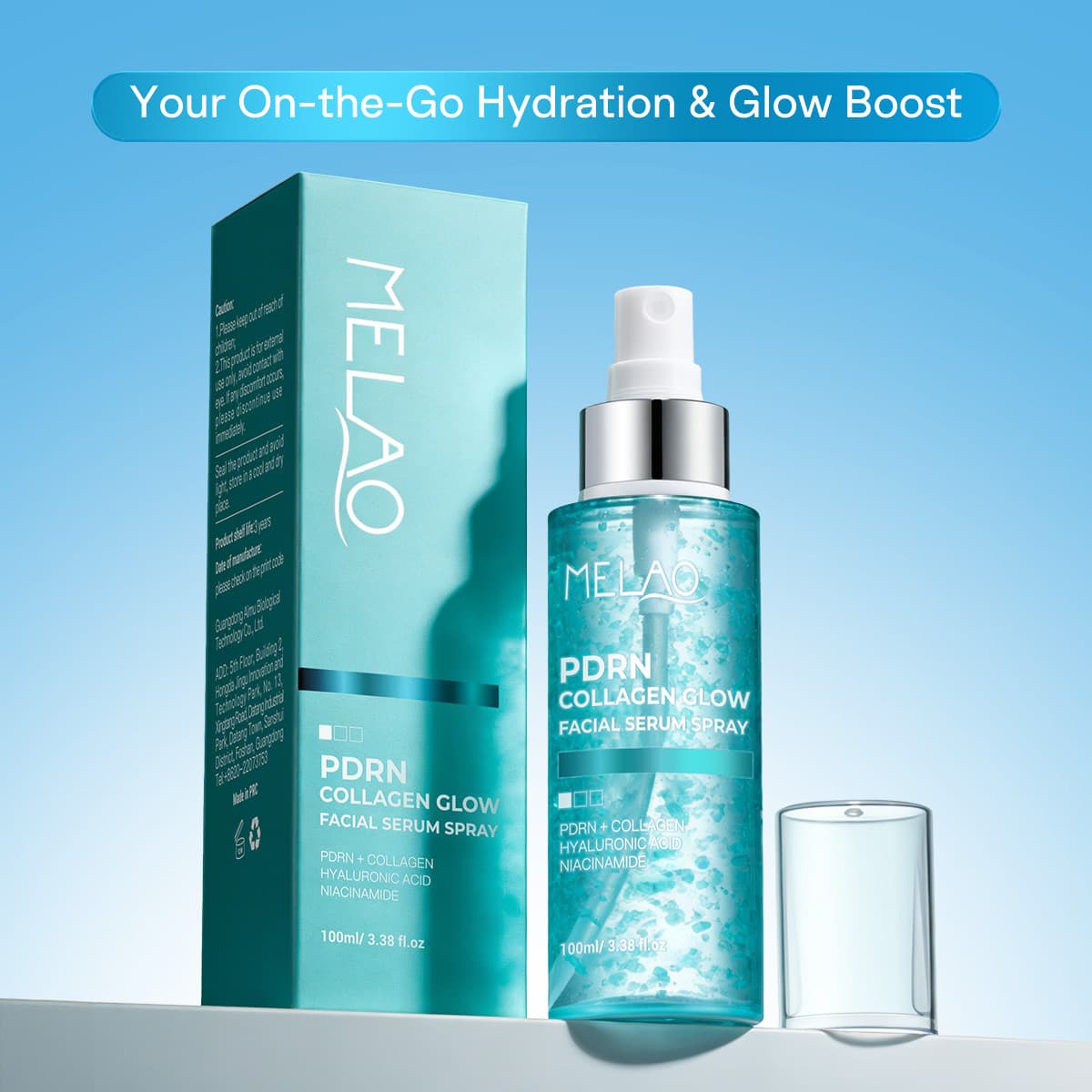 MELAO Cross-border In Stock PDRN Collagen Essence Spray Facial Salmon Extract Niacinamide Essence