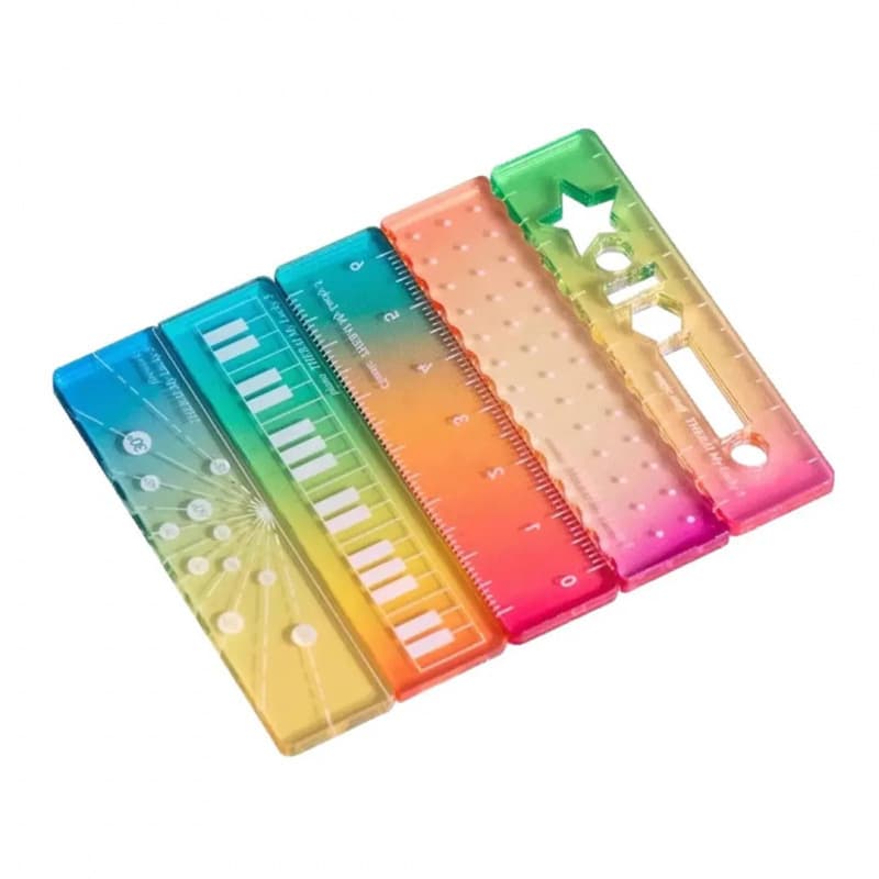 Candy Color Transparent Wave Ruler Wishful Palm Ruler Suitable for Scrapbooking Study