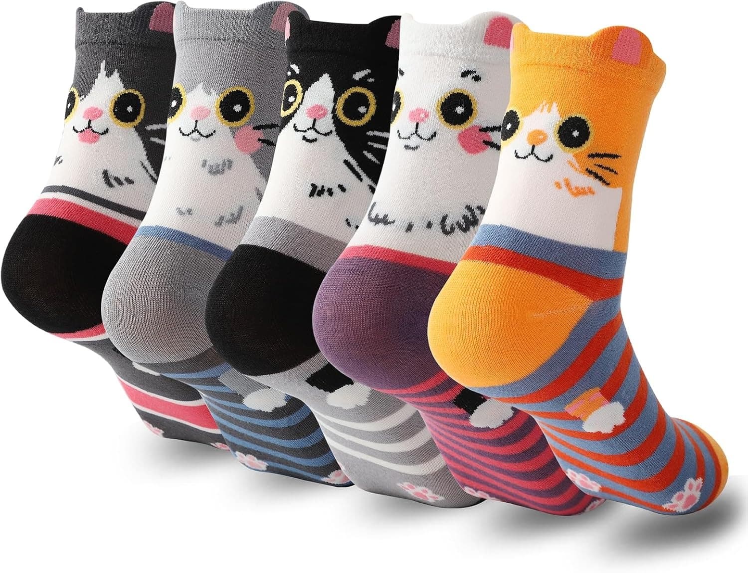 Women's Socks Ladies Crew Cute Cat Dog Animal Pattern