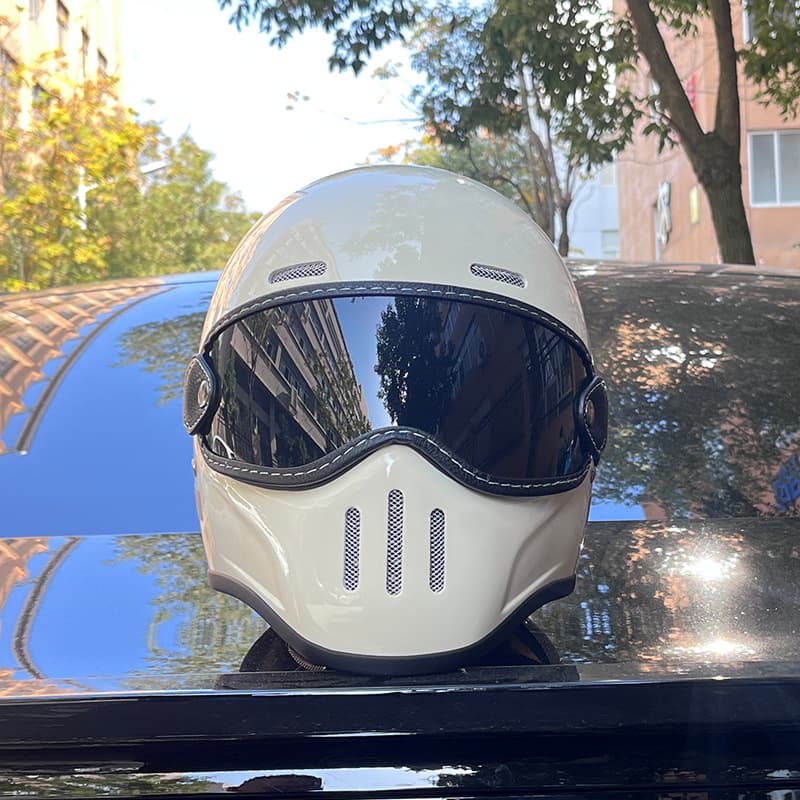 Cross-border Pig Nose Fiberglass Small Shell Retro Motorcycle Helmet Cruiser Full Face Helmet Four Seasons Men and Women