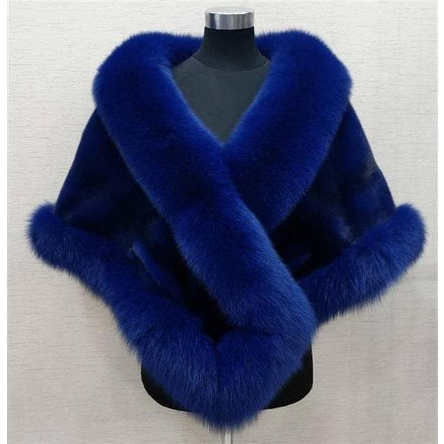 Cross-border Trade Faux Mink Fox Fur Shawl Cape Women Faux Fur Coat Evening Cape 2026 Winter