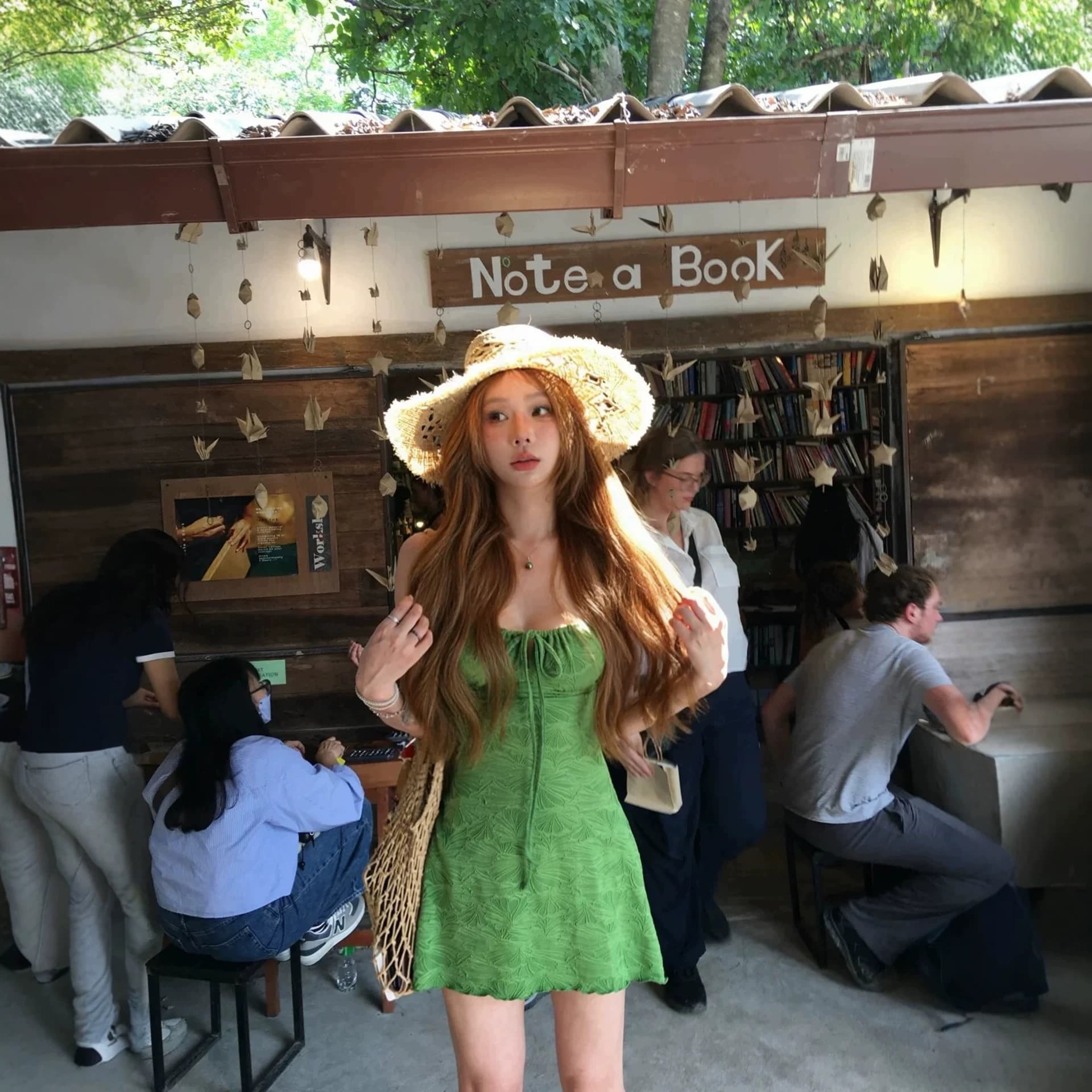 Dopamine green suspender dress female summer new seaside vacation small waist hot girl white short skirt