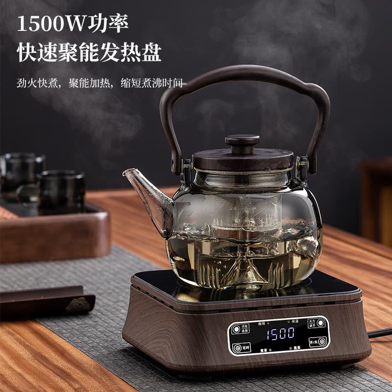 Glass Handled Pot Tea Pot Open Flame Heating Electric Tea Stove Kettle Heat-resistant Steaming Pot Induction Cooker Adjustable Temperature