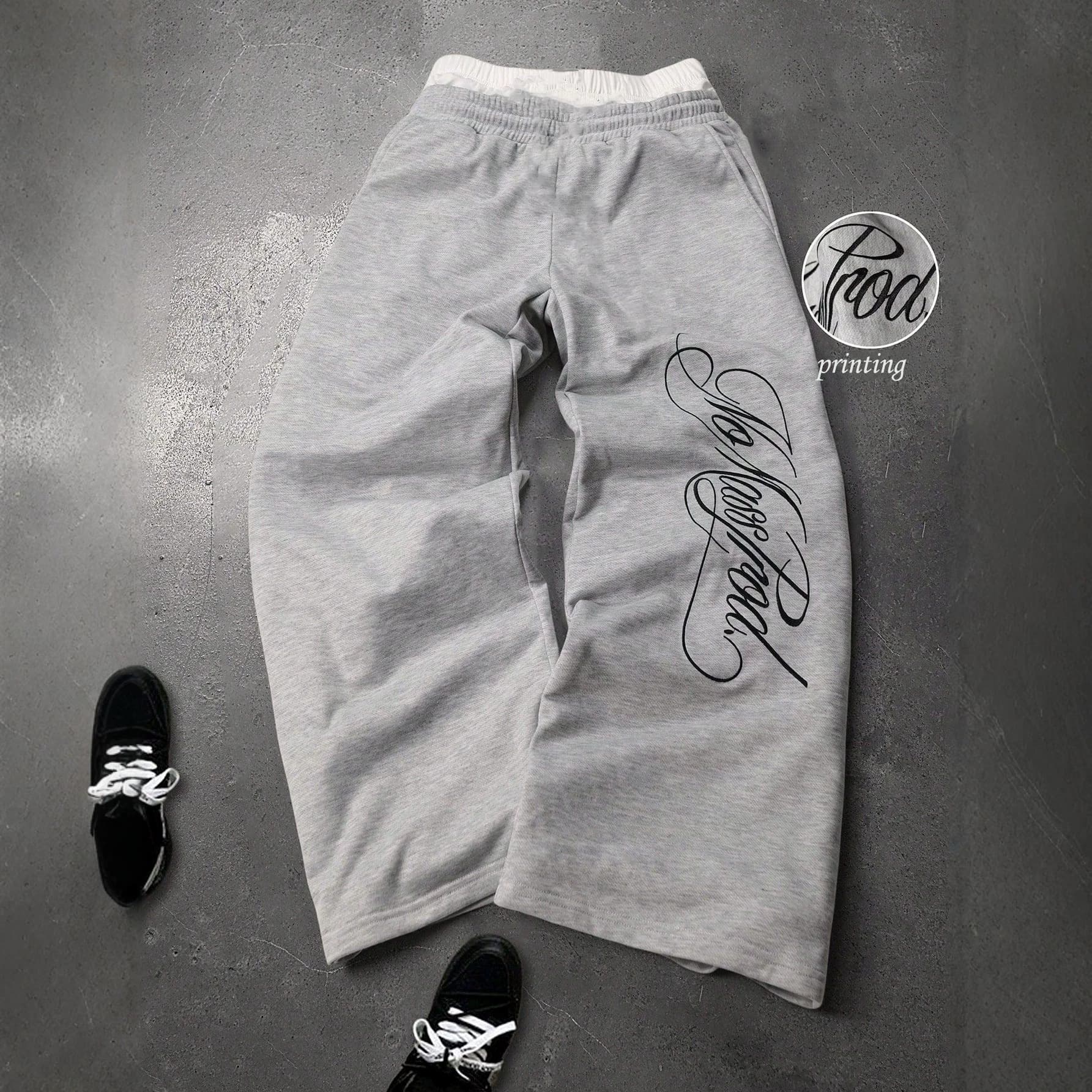 Cross-border American Street Style Casual Pants for Men Y2K Retro Harajuku Straight-Leg Fake Two-Layer Long Pants Hip-Hop Double-Waist Sweatpants