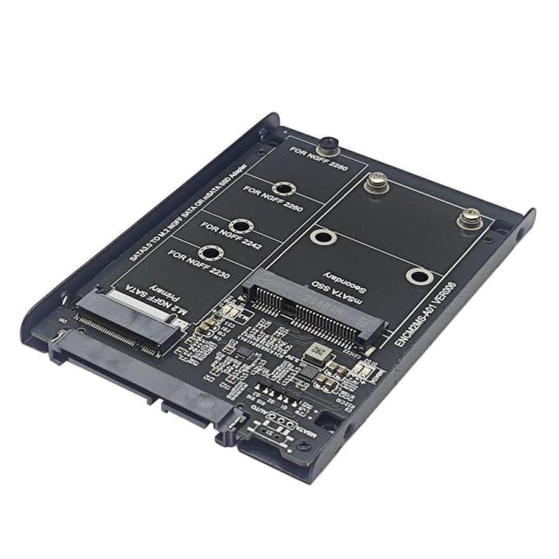M.2 NGFF+MSATA to SATA 3 Electronic Switch Adapter Card SSD Solid State Drive 6Gbps Bracket