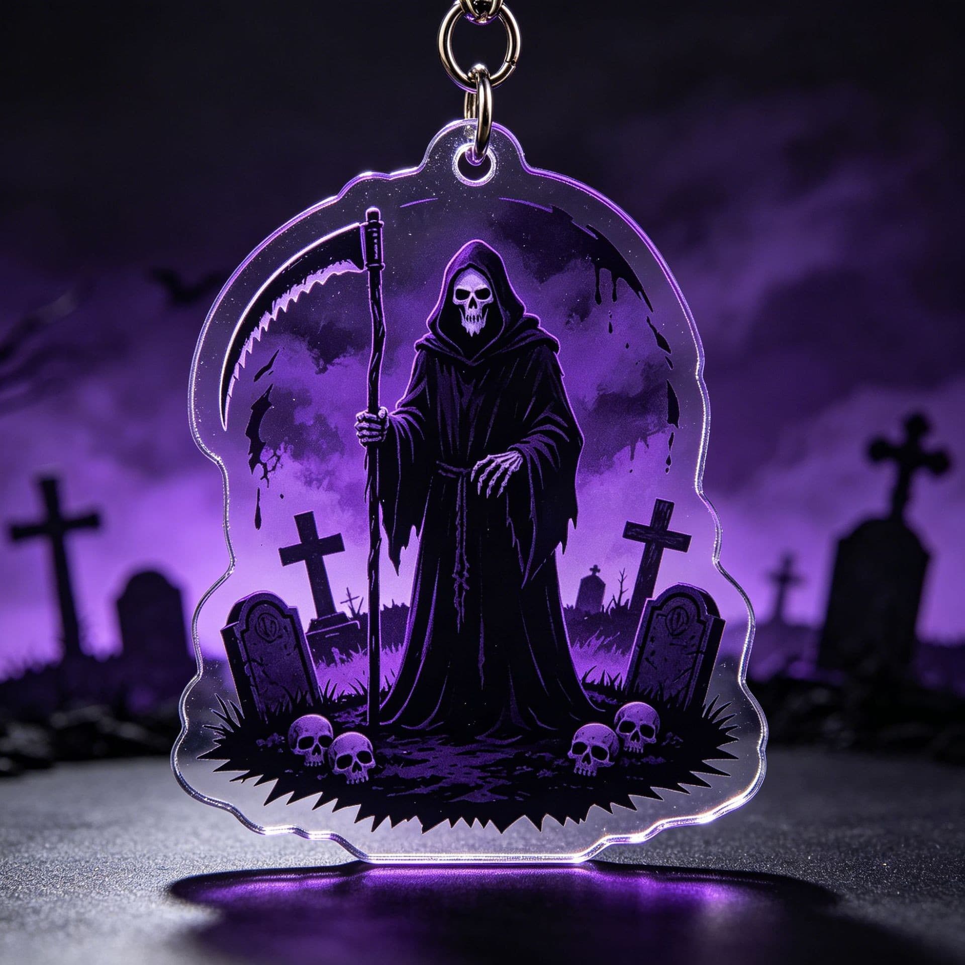New Cross-border Trendy Dark Halloween Style Personalized Horror Acrylic Cartoon Keychain Bag Decoration Pendant