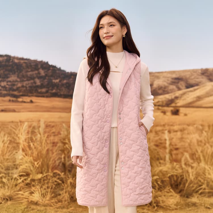 [Mid-length Cotton Vest] Slim & Stylish Plus Size Women's Fashion Hooded Warm Coat for Curvy Women, 2025 Winter New Arrival