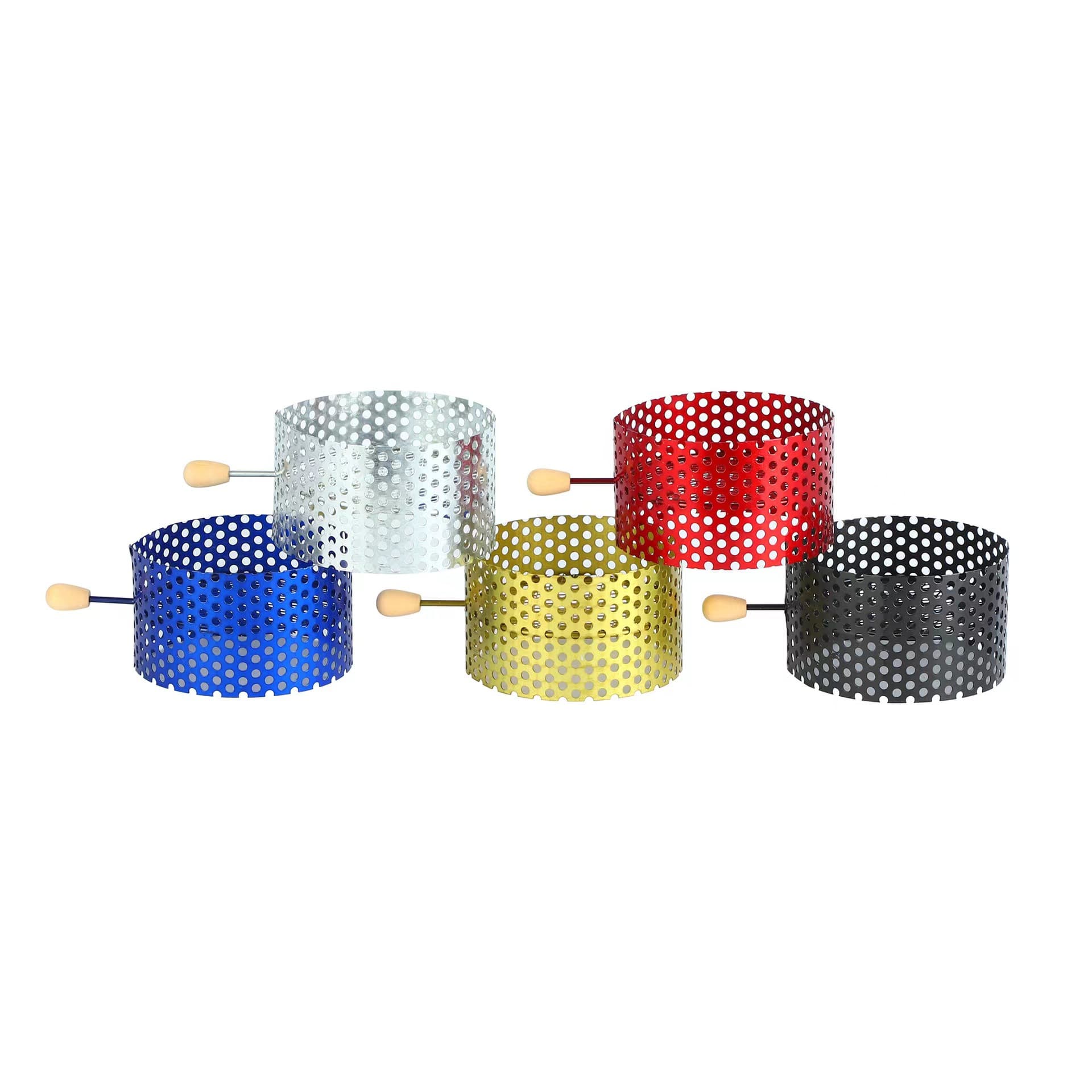 Cross-border source hookah accessories mesh hookah charcoal screen with wooden handle, tin foil-free metal charcoal bowl