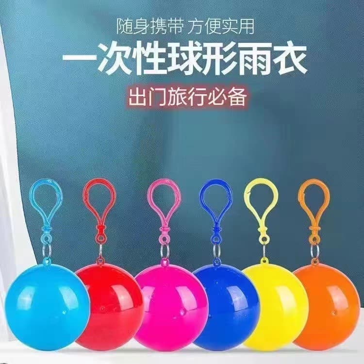 Disposable Raincoat Portable Spherical Long Rain Poncho Outdoor Transparent Raincoat Ball Ready Stock Wholesale