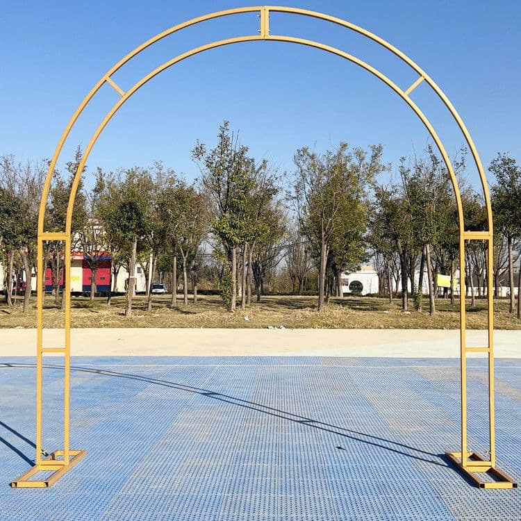 New wedding props iron arc double pole arch outdoor wedding scene celebration layout simulated silk flower shelf