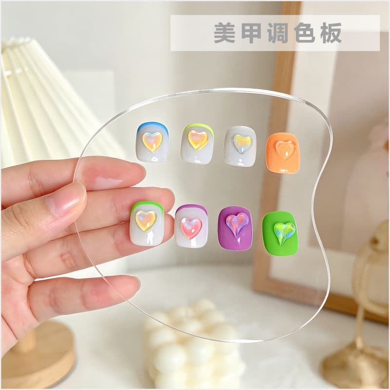 Cross-border acrylic manicure display board, transparent color palette, painted nail polish, wearing nail color card, photo props