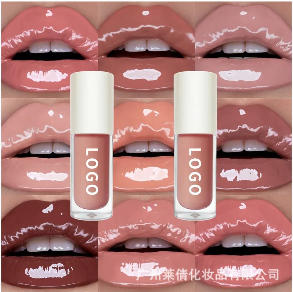 Popular cross-border sales in Europe and America, Dudu lip glaze, water-gloss mirror moisturizing multicolor Dudu lip gloss lip oil, logo-free