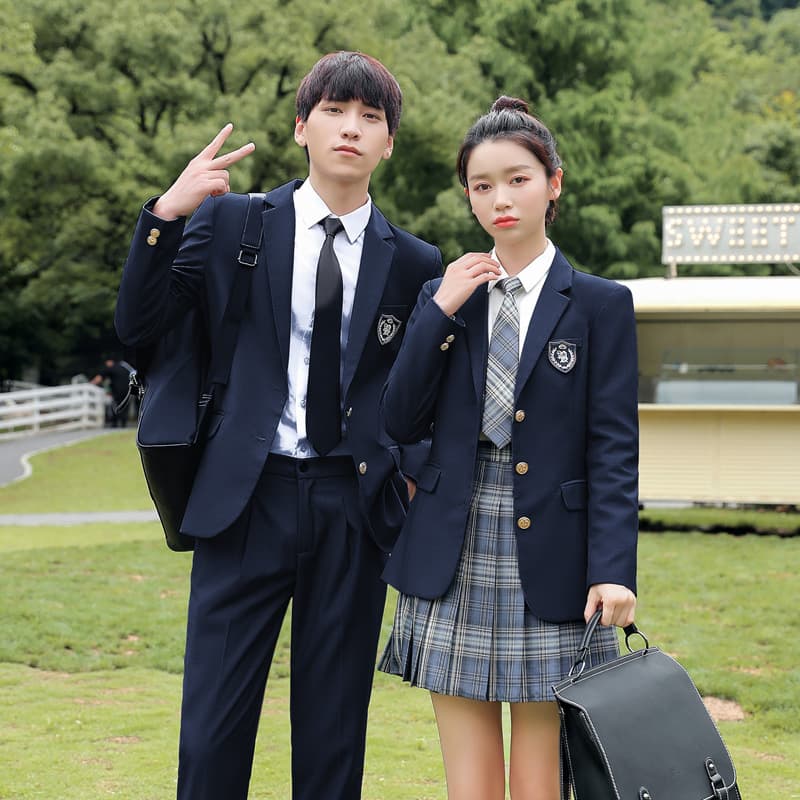 School Uniform Suit Set Class Uniform High School Student Spring Autumn Winter College Style Performance Graduation Junior High School JK Uniform British Style