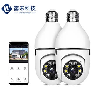 E27 Bulb Camera Wireless Network Camera Home Security Pan-Tilt Rotating Camera E27 Bulb Surveillance