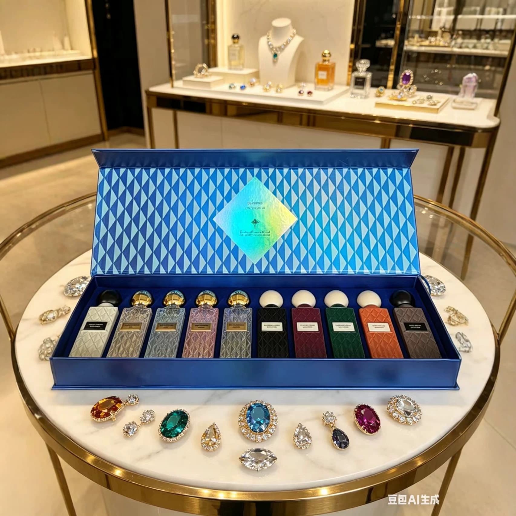 Cross-border Gemstone 10-Piece Gift Box Ibraheem Al Qurashi Export Arabian Perfume