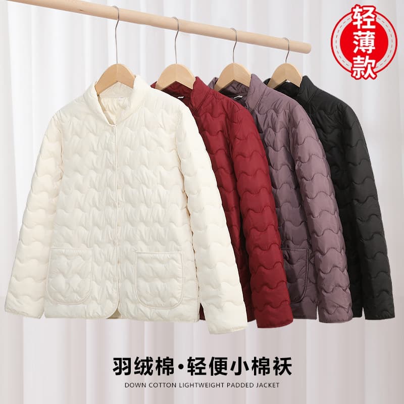 Cross-border new slim-fit versatile fashionable cotton jacket, warm short style, petite Korean version, lightweight cotton coat wholesale for autumn and winter.