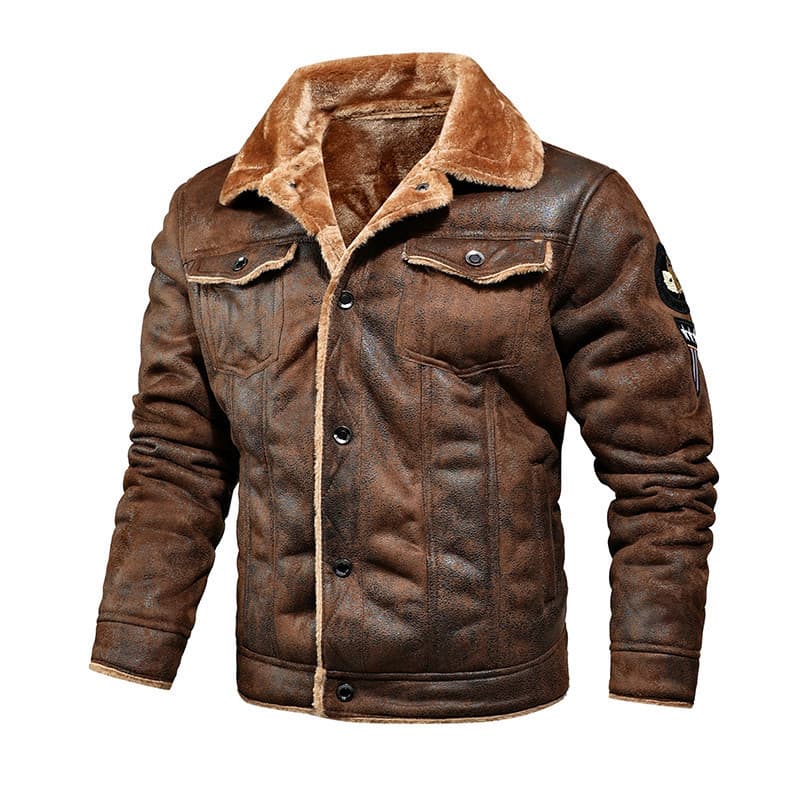 2023 Autumn/Winter New Style Men's Fur One-Piece Fleece Lined Fur Workwear Casual Men's Coat Factory Wholesale