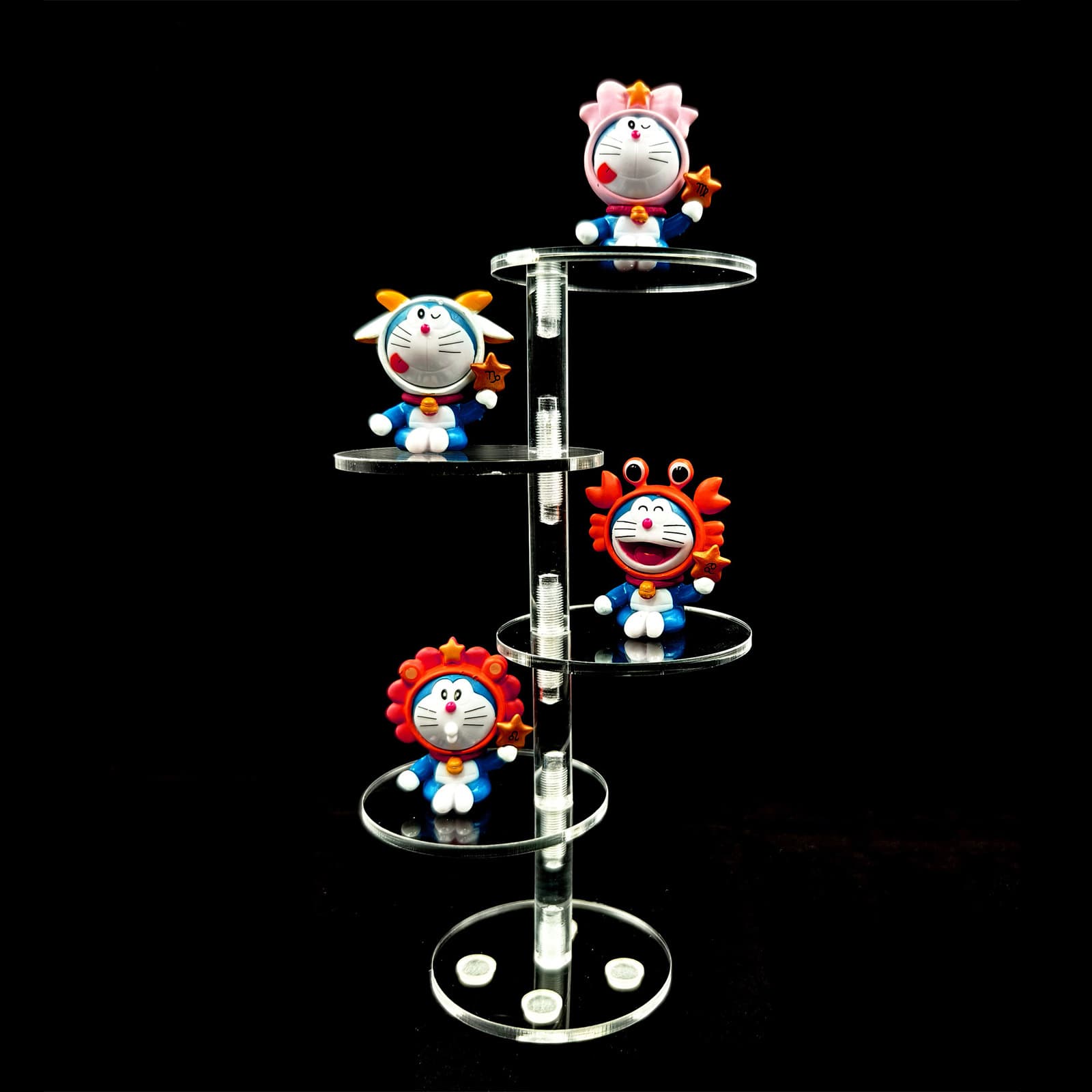 Acrylic Transparent 5-Tier Doll Figure Display Stand Nail Polish Cosmetic Organizer Round Step Shelf