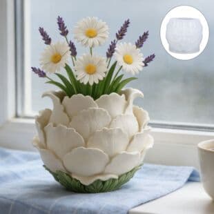 YinDian Aromatherapy Cement Plaster Cup Mold DIY Resin Mold Blossom Storage Cup Flower Pot Ornament Silicone Mold