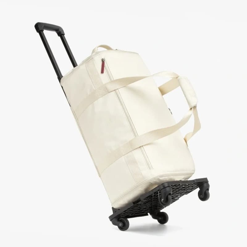 New multifunctional travel bag with trolley for women, simple large capacity double back fitness bag, trendy lightweight sports bag