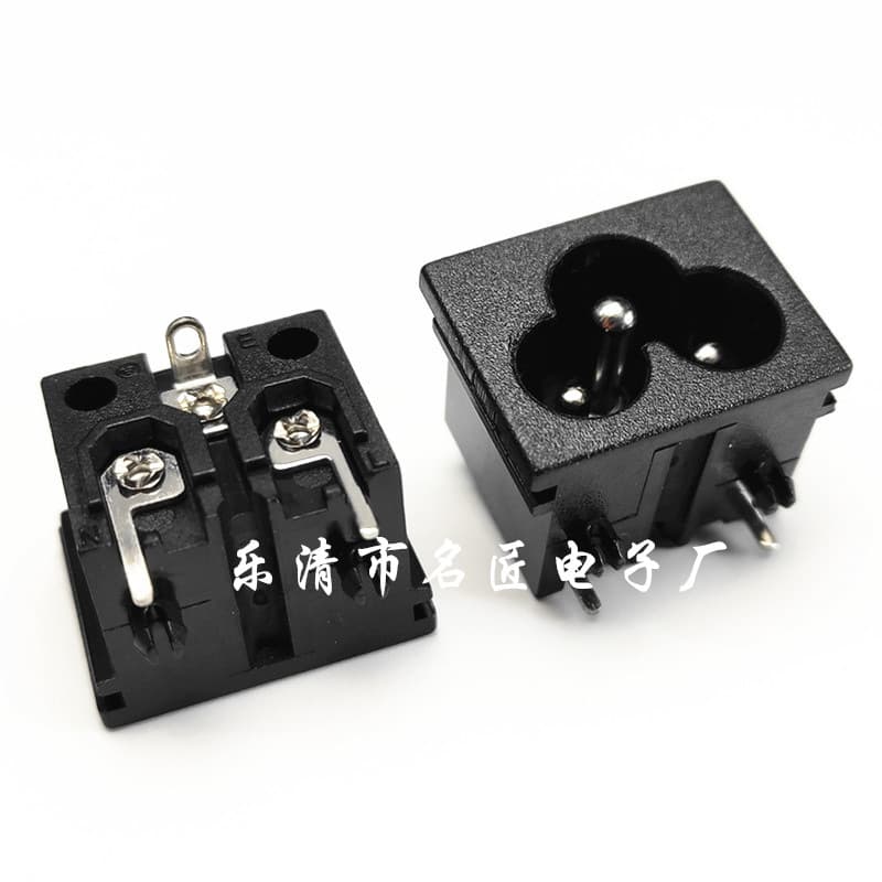 AC-031 Three-Hole Clover Power Socket 23*18mm, Three-Pin with Ground Wire Mickey Mouse Clover Socket DB-6