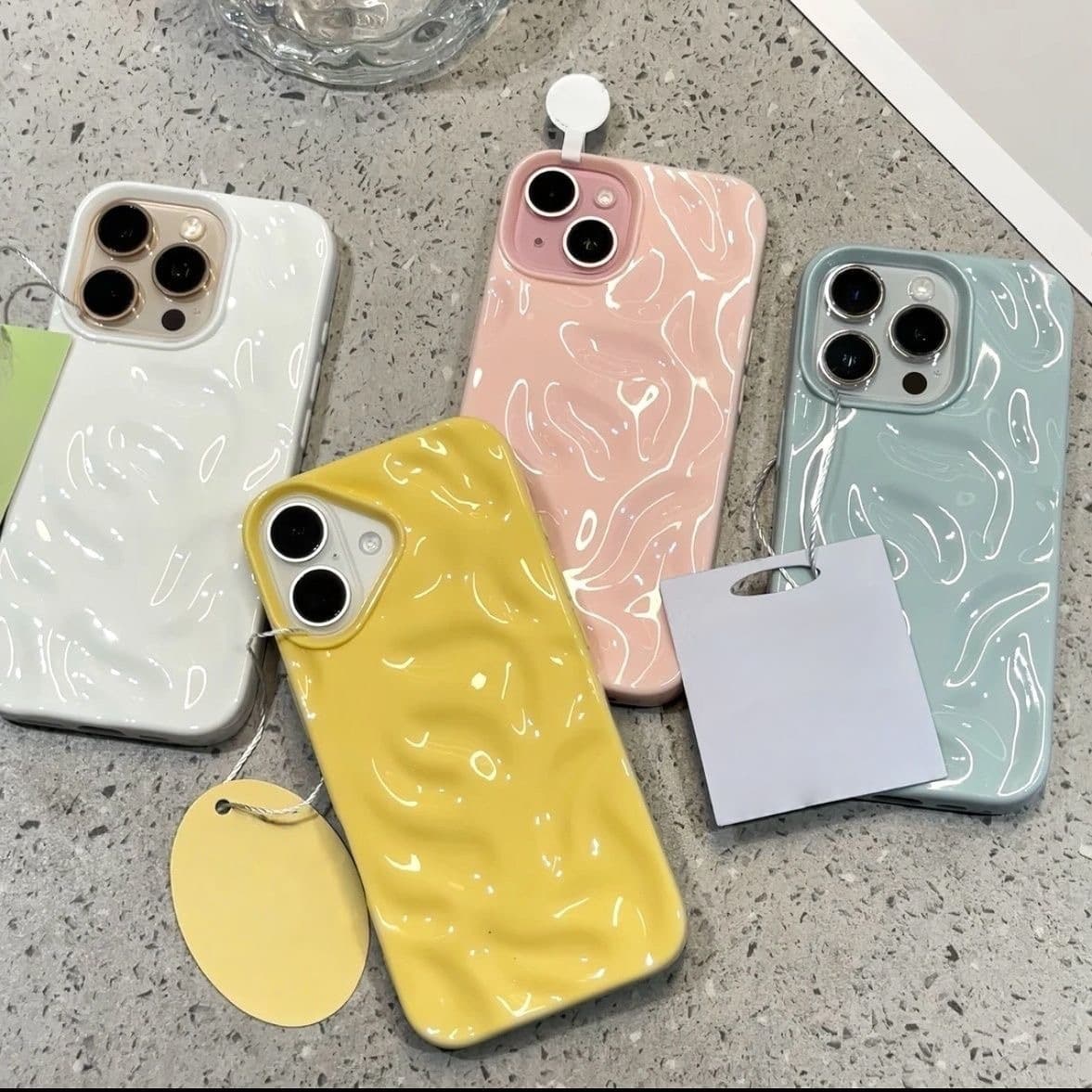 Meteorite pattern uses Apple 17promax mobile phone case iphone15 solid color simple silicone cover 14 pleated case