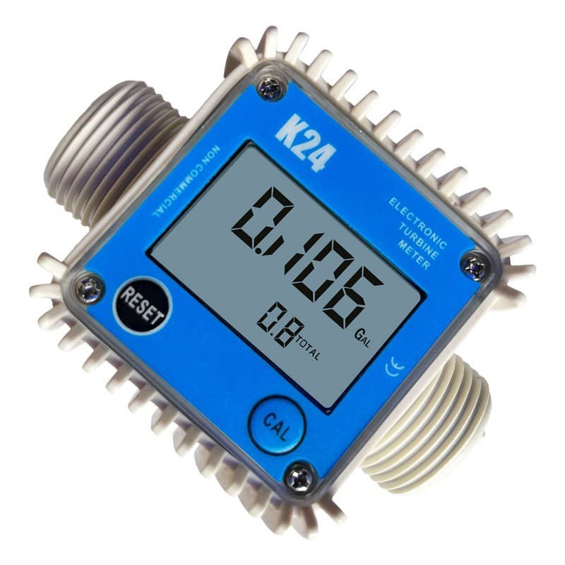 K24 Turbine Flow Meter for Diesel, Gasoline, Methanol, Kerosene, and Water with Electronic Digital Display and Gear Measurement, Temperature Port