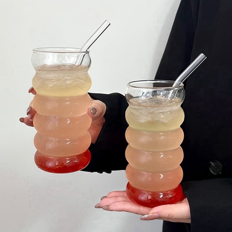Cross-border pearl cotton packaging high borosilicate glass large capacity juice cup home restaurant drink milk glass