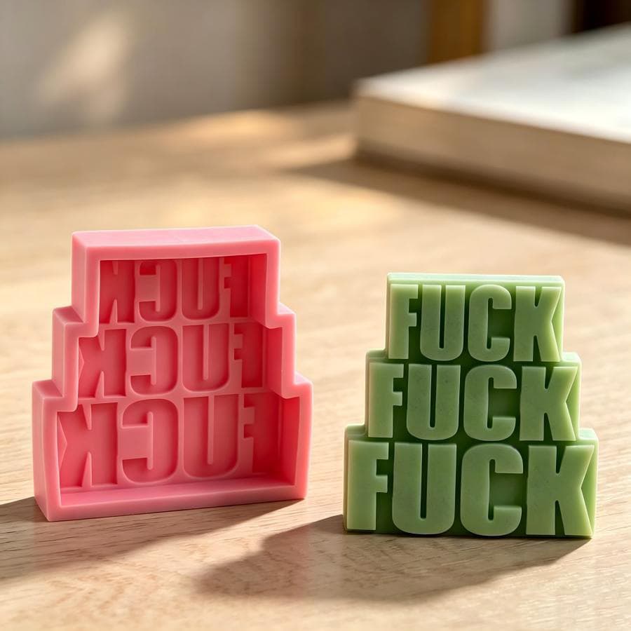 Alphabet Slogan Silicone Candle Mold DIY Handmade Soap Craft Plaster Cement Decoration Mold