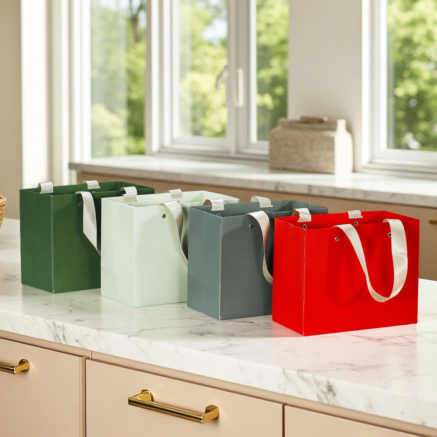 Solid Color Gift Bag Handbag Gift Bag Special Paper Gift Bag Kraft Paper Bag Customized Bag Garment Bag Packaging Bag