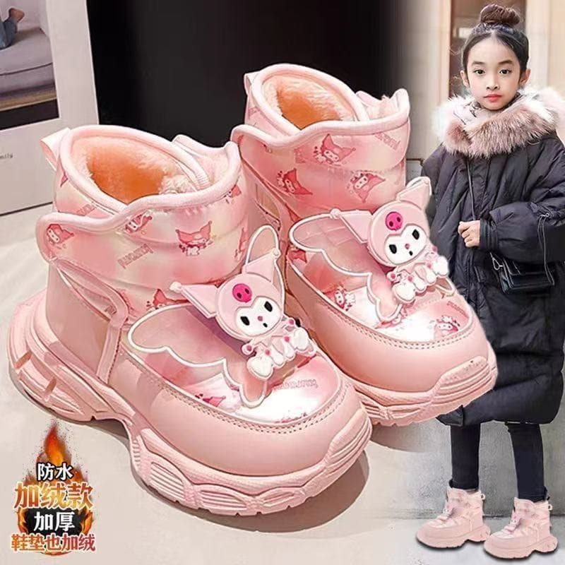 Girls Snow Boots Waterproof Warm 2025 New Winter Children's Thickened Big Cotton Shoes Baby Princess Cotton Boots for Girls