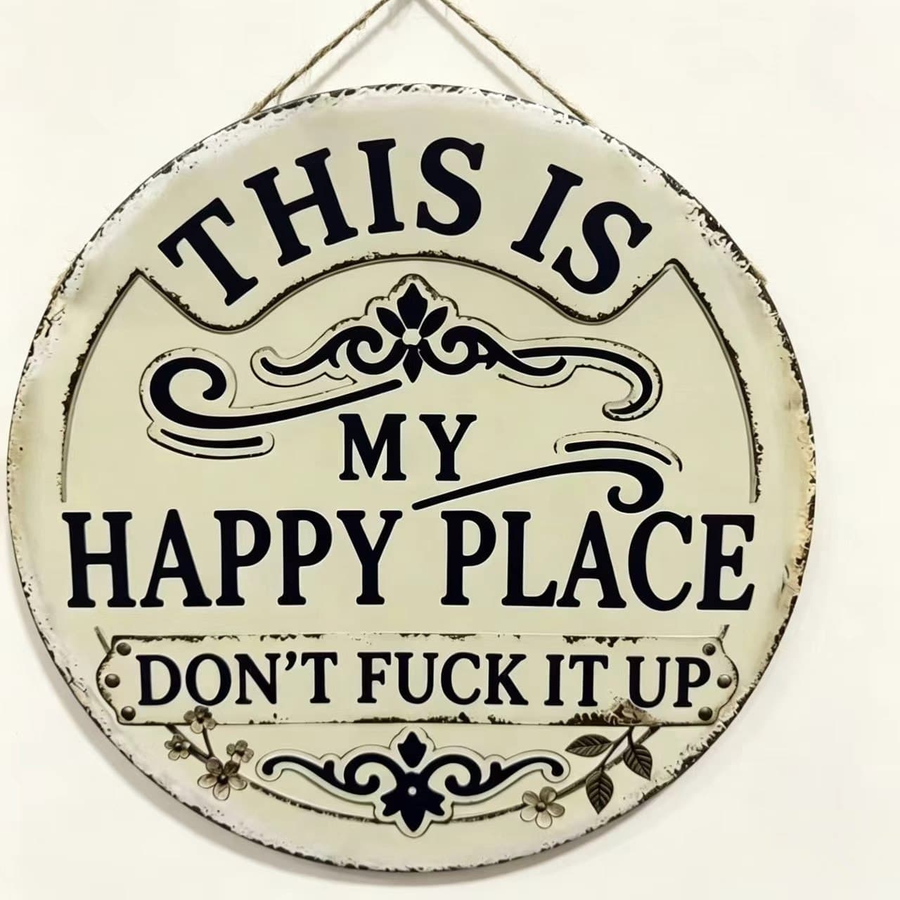 Happy Place – Vintage Statement Metal Sign metal sign wrought iron sign